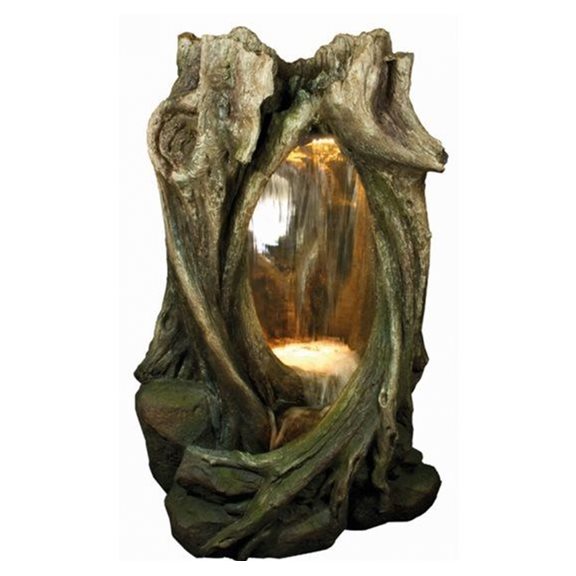 Open Woodland Falls Water Feature with LED Lights