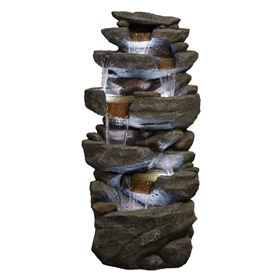 Hammonton Rock Falls Water Feature with LED Lights
