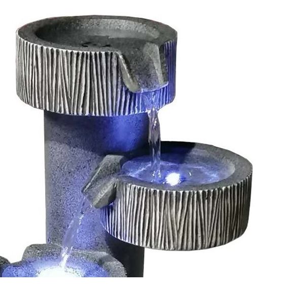 additional image for Wyoming Stacked Bowls Water Feature with LED Lights