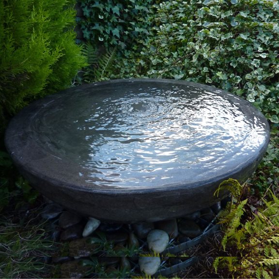72cm Black Polished Limestone Babbling Bowl Water Feature Kit