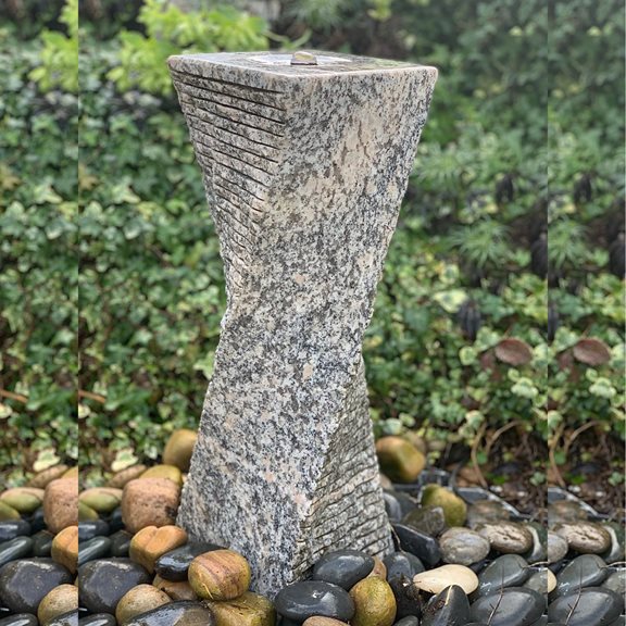 75cm Grey Granite Drilled Twist Water Feature Kit