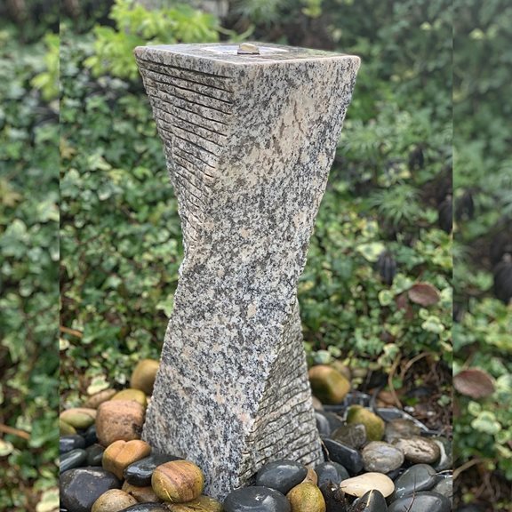 60cm Grey Granite Drilled Twist Water Feature Kit
