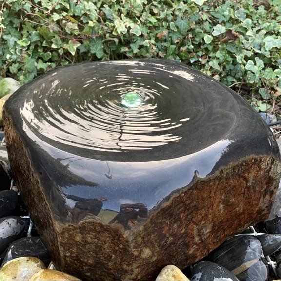 additional image for 45cm Dished Top Basalt Fountain Water Feature Kit