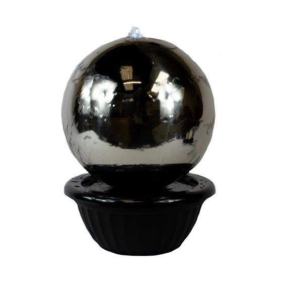 additional image for 30cm Sphere Stainless Steel Water Feature with LED Lights