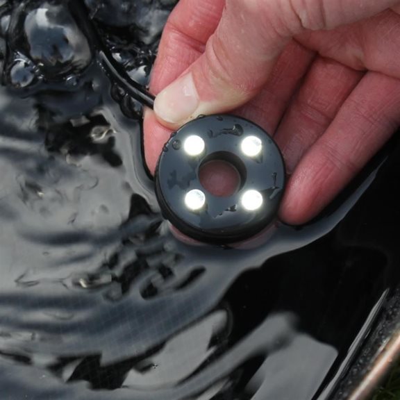 additional image for 30cm Solar Powered Stainless Steel Sphere Water Feature