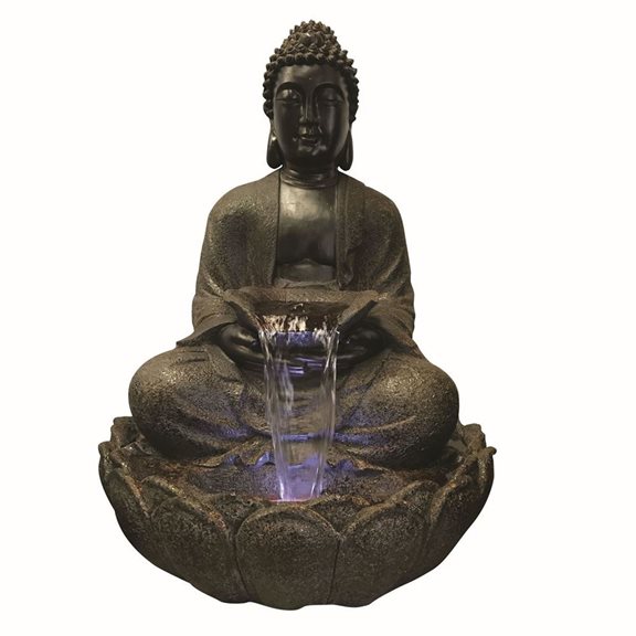 Brown Sitting Buddha Water Feature