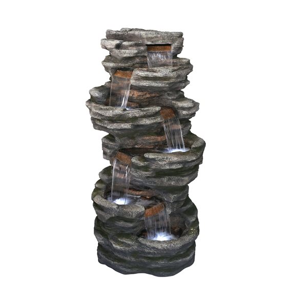 Washington Slate Falls Giant 2 Metre Cascade Water Feature with LED Lights