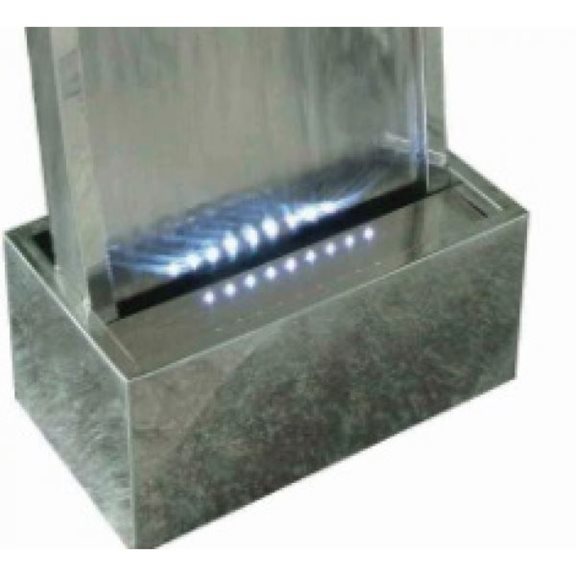 additional image for Cairo Stainless Steel (concave) Water Feature with LED Lights
