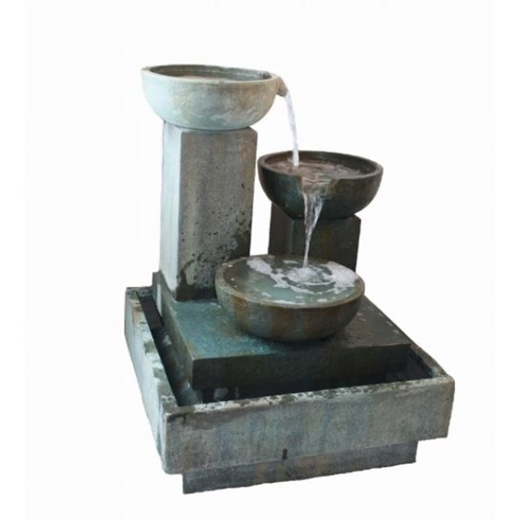Trio Cascade Glass Reinforced Concrete Fountain Water Feature