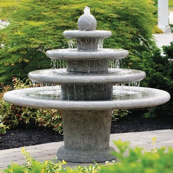 Gozo Four Tier Sphere Fountain Cast Stone Massarelli Water Feature