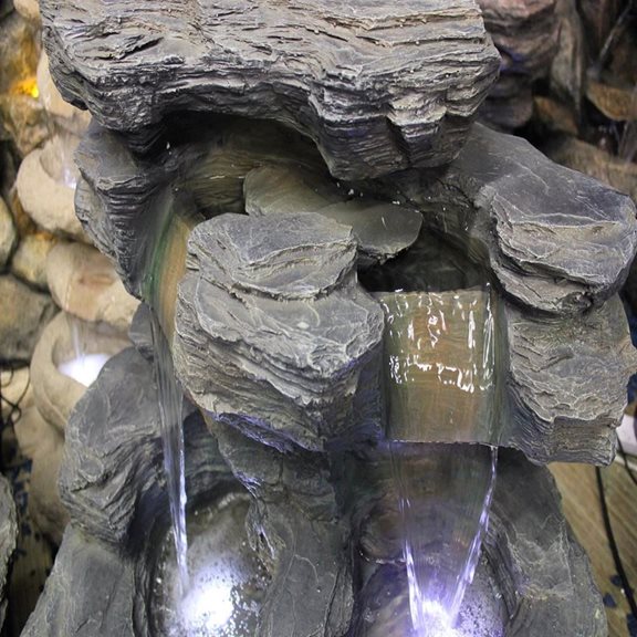 additional image for Rock Creek Slate Multi Fall Water Feature with LED Lights
