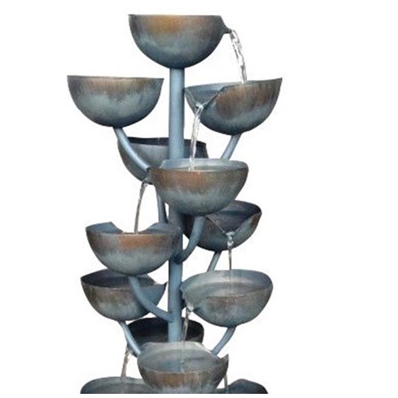 additional image for Modena Zinc Metal Cascading Cups Water Feature