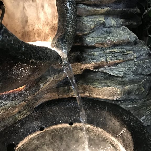 additional image for Four Pots on Rock Wall Lit Water Feature