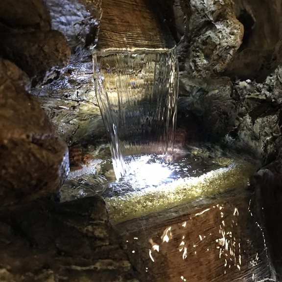 additional image for Stacked Driftwood Falls Water Feature with Lights