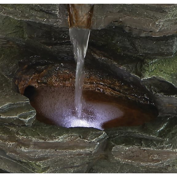 additional image for Slate Falls Solar Water Feature with LED Light
