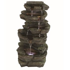 Slate Falls Solar Water Feature with LED Light Slate Falls Solar Water Feature with LED Light