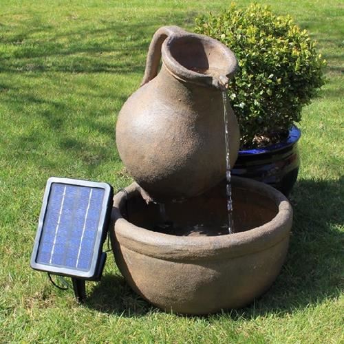Jug & Bowl Solar Powered Garden Water Feature