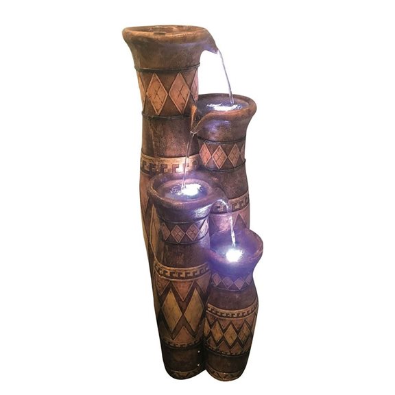 additional image for Aztec Jugs Water Feature with LED Lights
