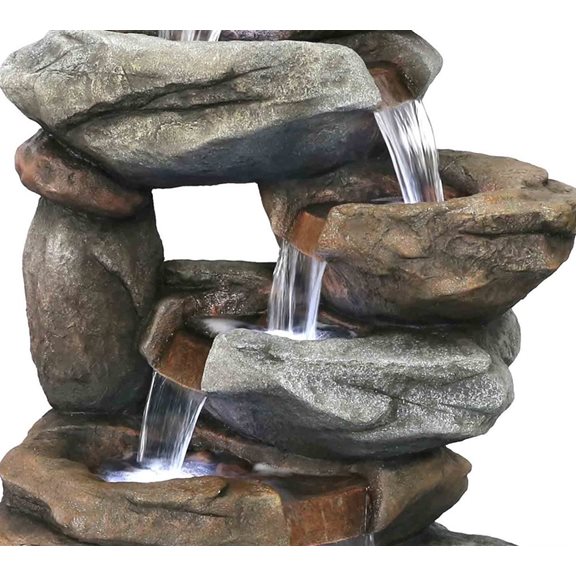 additional image for Oklahoma Giant Rock Falls Water Feature with LED Lights