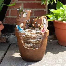 Fairy Pots Solar Powered Garden Water Feature