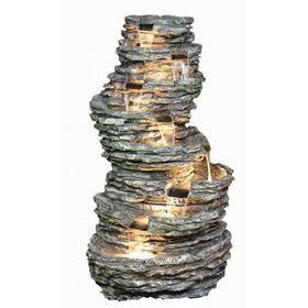 8 Tier Rock Cascade Water Feature with Lights
