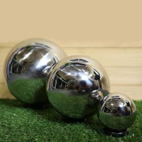 Set of 3 Stainless Steel Ornamental Spheres