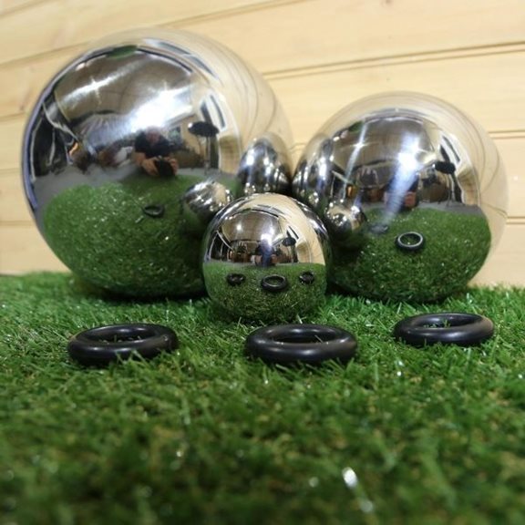 additional image for Set of 3 Stainless Steel Ornamental Spheres