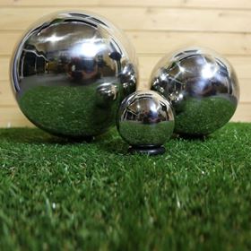 Set of 3 Stainless Steel Ornamental Spheres