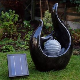 Baroque Style Solar Water Feature with Battery Back Up