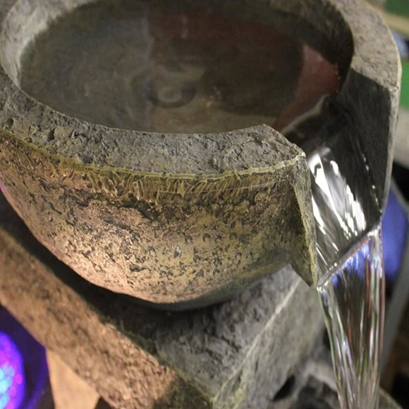 additional image for Kyoto Three Bowl Cascade Water Feature with LED Lights