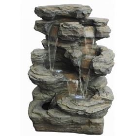 Rock Creek Slate Multi Fall Water Feature with LED Lights