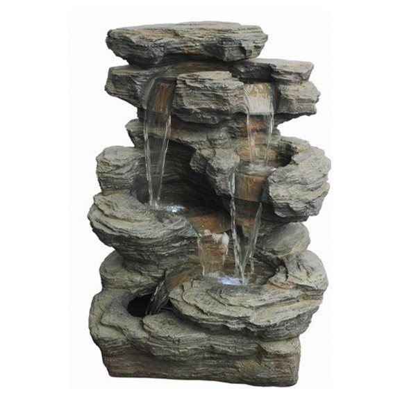 Rock Creek Slate Multi Fall Water Feature with LED Lights