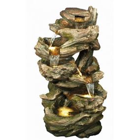 Large 6 Fall Woodland Lit Water Feature
