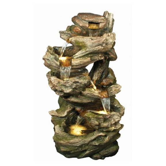 Large 6 Fall Woodland Lit Water Feature