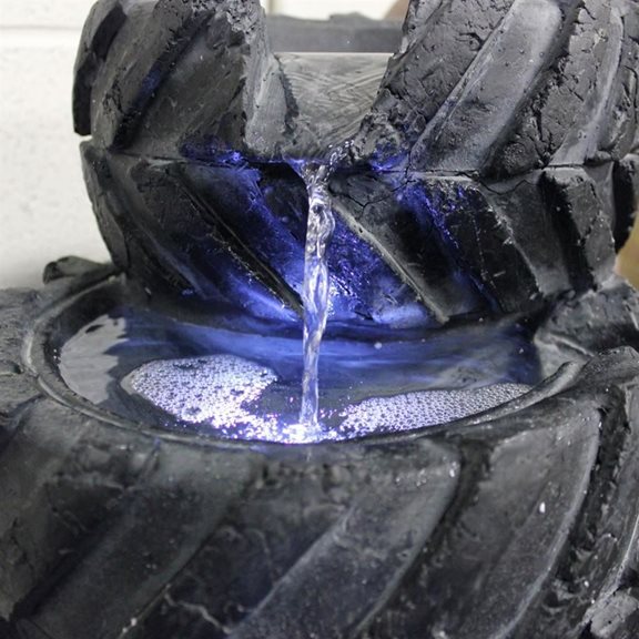 additional image for 4 Stacked Tyres Water Feature with LED lights