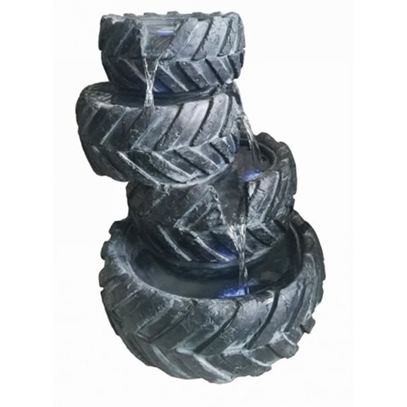 additional image for 4 Stacked Tyres Water Feature with LED lights