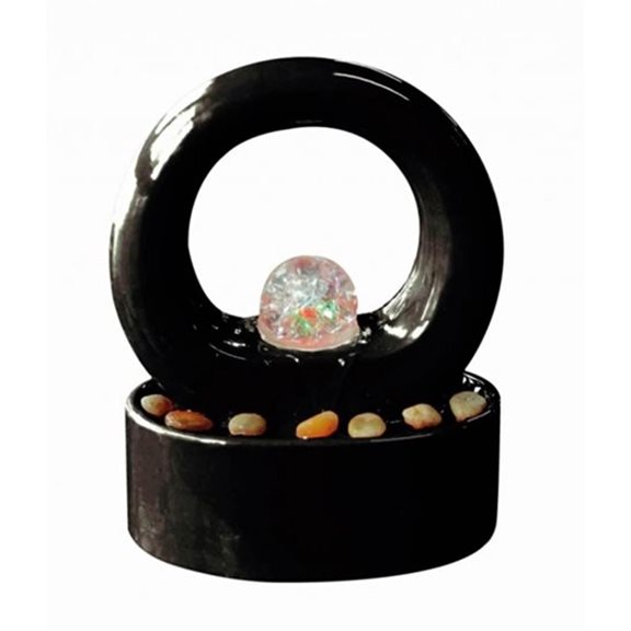 Roselle Indoor Tabletop Lit Water Feature with Crystal Ball