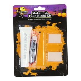 Halloween Blood Set With Make Up Sponges Fancy Dress Accessory