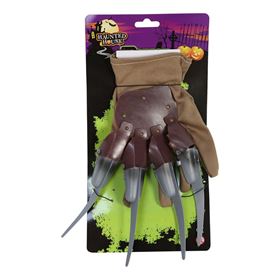 Halloween Horror Glove with Claws Fancy Dress Accessory