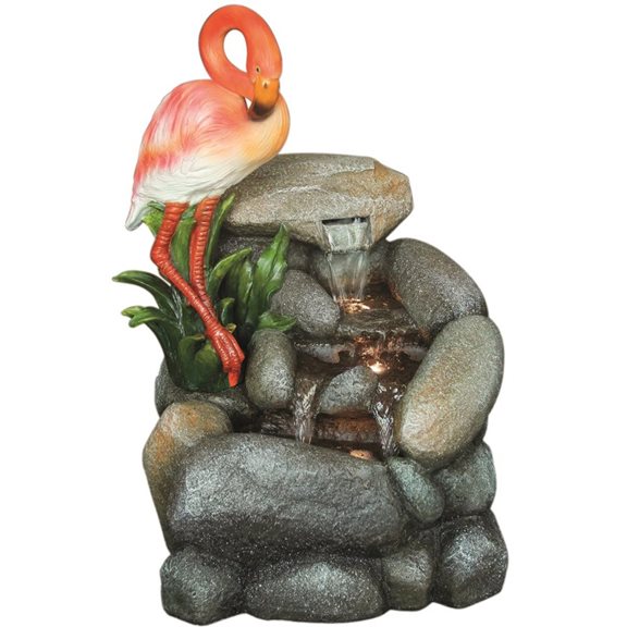 additional image for Flamingo on Rock Water Feature