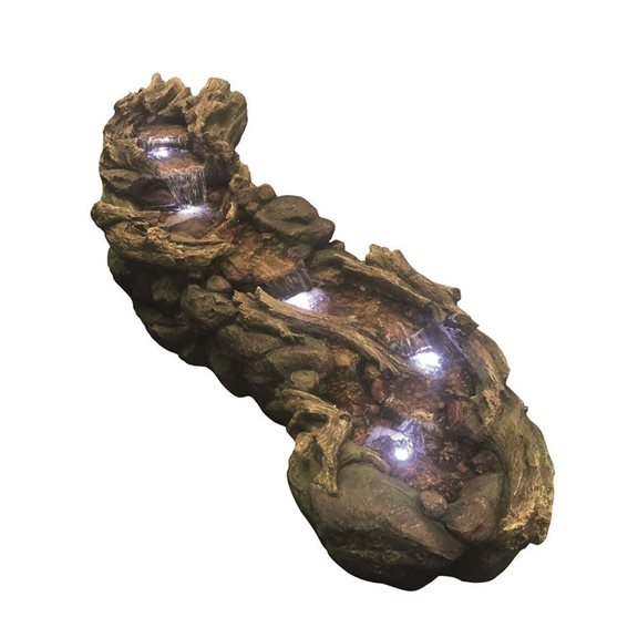 additional image for Giant 2.65m Woodland River Cascade Water Feature with LED Lights