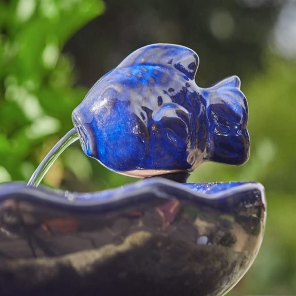 additional image for Ceramic Fish Solar Powered Water Feature