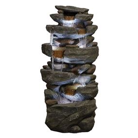 Hammonton Rock Falls Water Feature with LED Lights