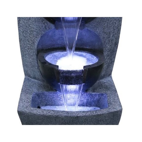 additional image for Chester Stacked Bowls Water Feature with LED Lights
