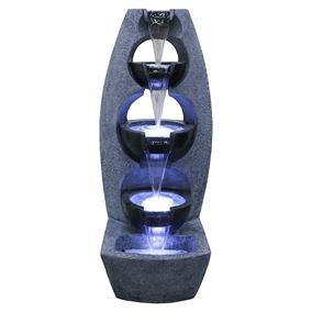 Chester Stacked Bowls Water Feature with LED Lights