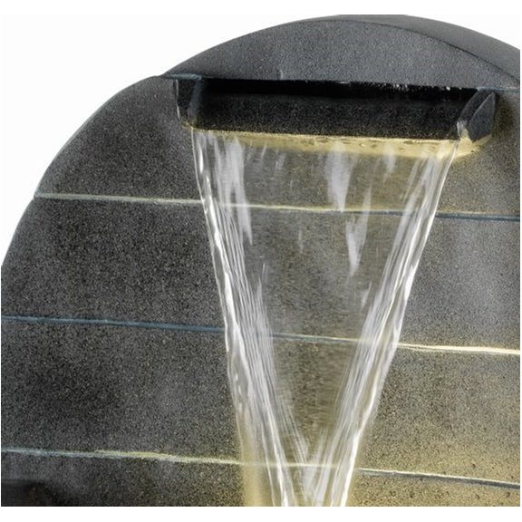 additional image for Geometric Circle Bowl Polyresin Water Feature with LEDs for Garden or Patio