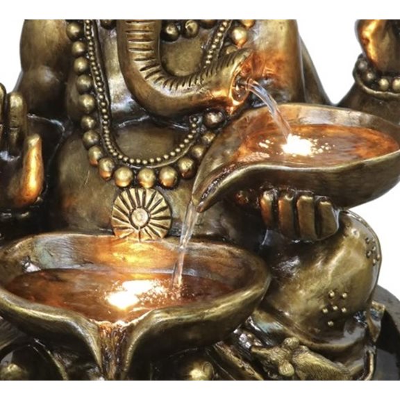 additional image for Ganesh Oriental Elephant Water Feature with LED Lights