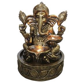 Ganesh Oriental Elephant Water Feature with LED Lights