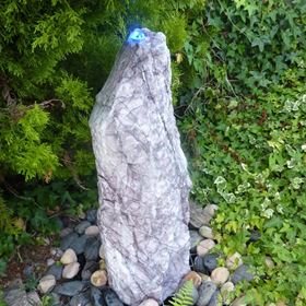 70cm Purple Marble Monolith Water Feature Kit With LED Lights