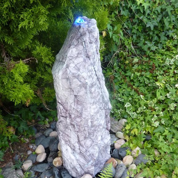 50cm Purple Monolith Water Feature Kit With LED Lights